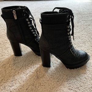Vince Camuto lace-up heel combat boots. Brand new, never worn. Size 5.5.